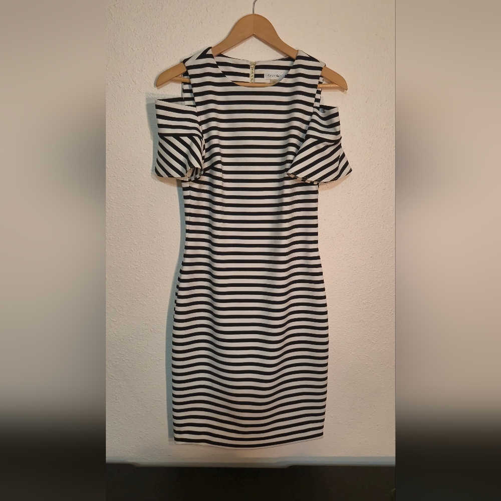 Calvin Klein Monochrome Striped Dress